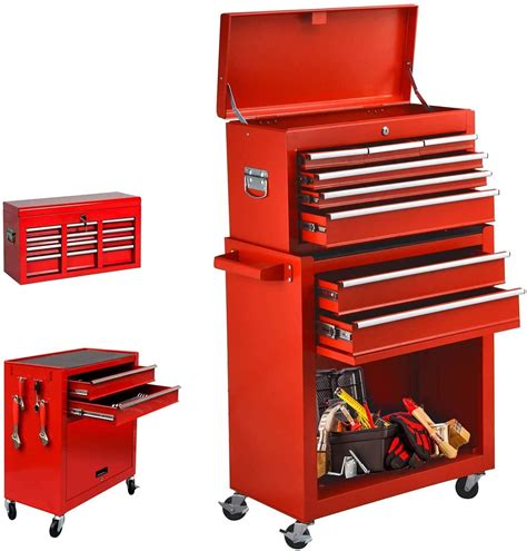 12 drawer steel red locking tool box|Amazon.com: Locking Tool Box.